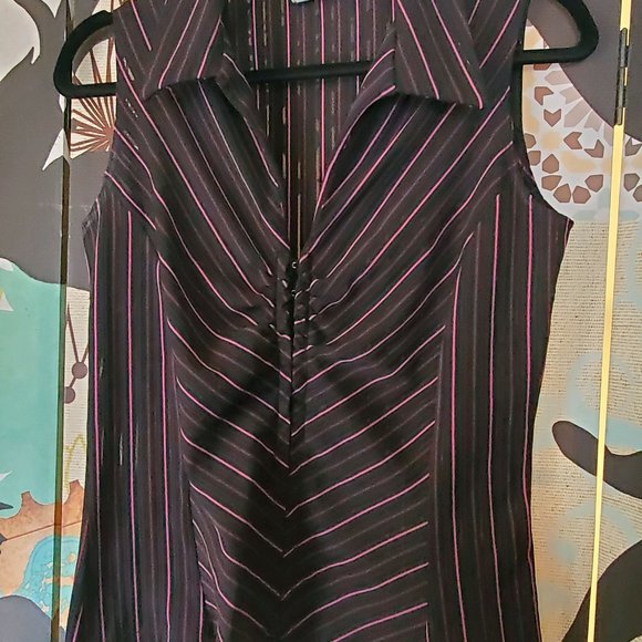 Fashion Bug Pink & Black Sleeveless Shirt - Picture 2 of 9